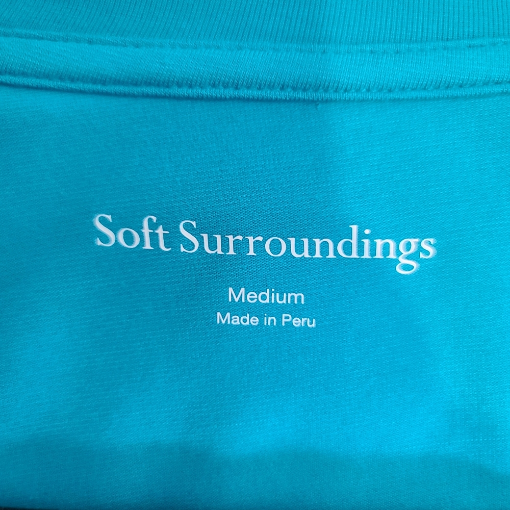 SOFT SURROUNDINGS Indeevar Jersey Knit Tunic Top in Turqoise NWT Size Me… - Picture 6 of 9